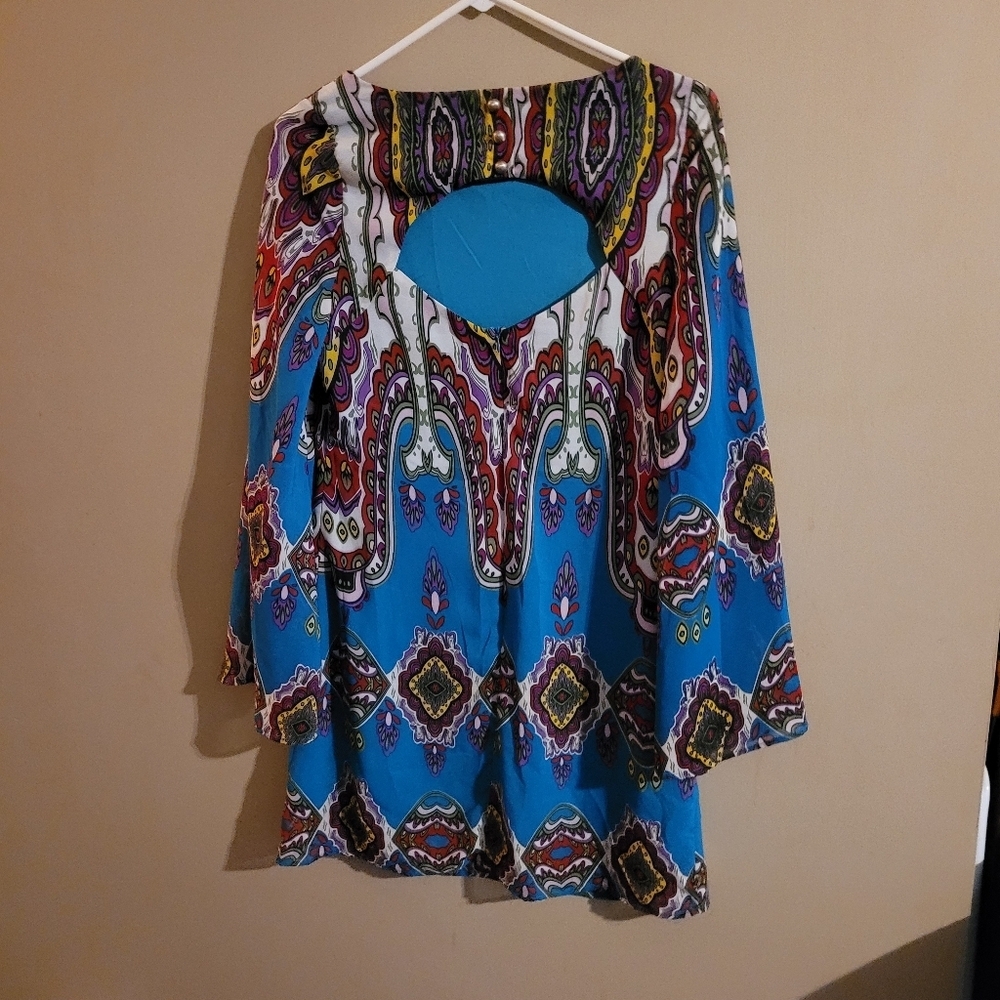 Pink Owl Multicolor Patterned Top Small - Picture 3 of 3